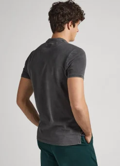Men Pepe Jeans Embroidered Logo Pique Polo Shirt
