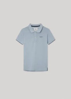 Boy Pepe Jeans Embroidered Logo Pique Polo Shirt