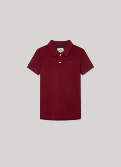 Boy Pepe Jeans Embroidered Logo Pique Polo Shirt