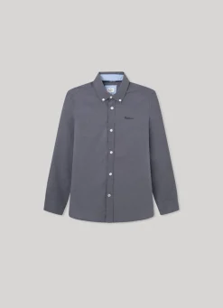 Boy Pepe Jeans Embroidered Logo Poplin Shirt