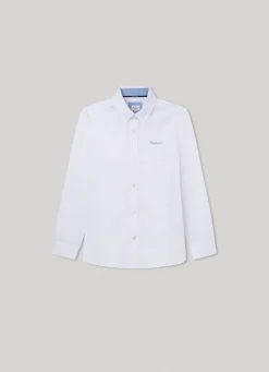 Boy Pepe Jeans Embroidered Logo Poplin Shirt