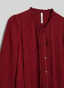 Women Pepe Jeans Embroidered Romantic Cut Blouse