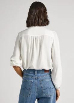 Women Pepe Jeans Embroidered Romantic Cut Blouse