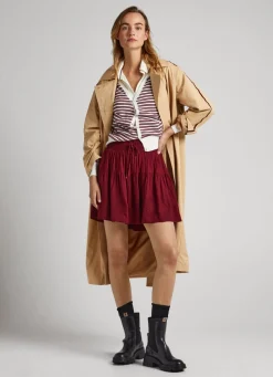 Women Pepe Jeans Embroidered Skirt At Hem