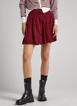 Women Pepe Jeans Embroidered Skirt At Hem