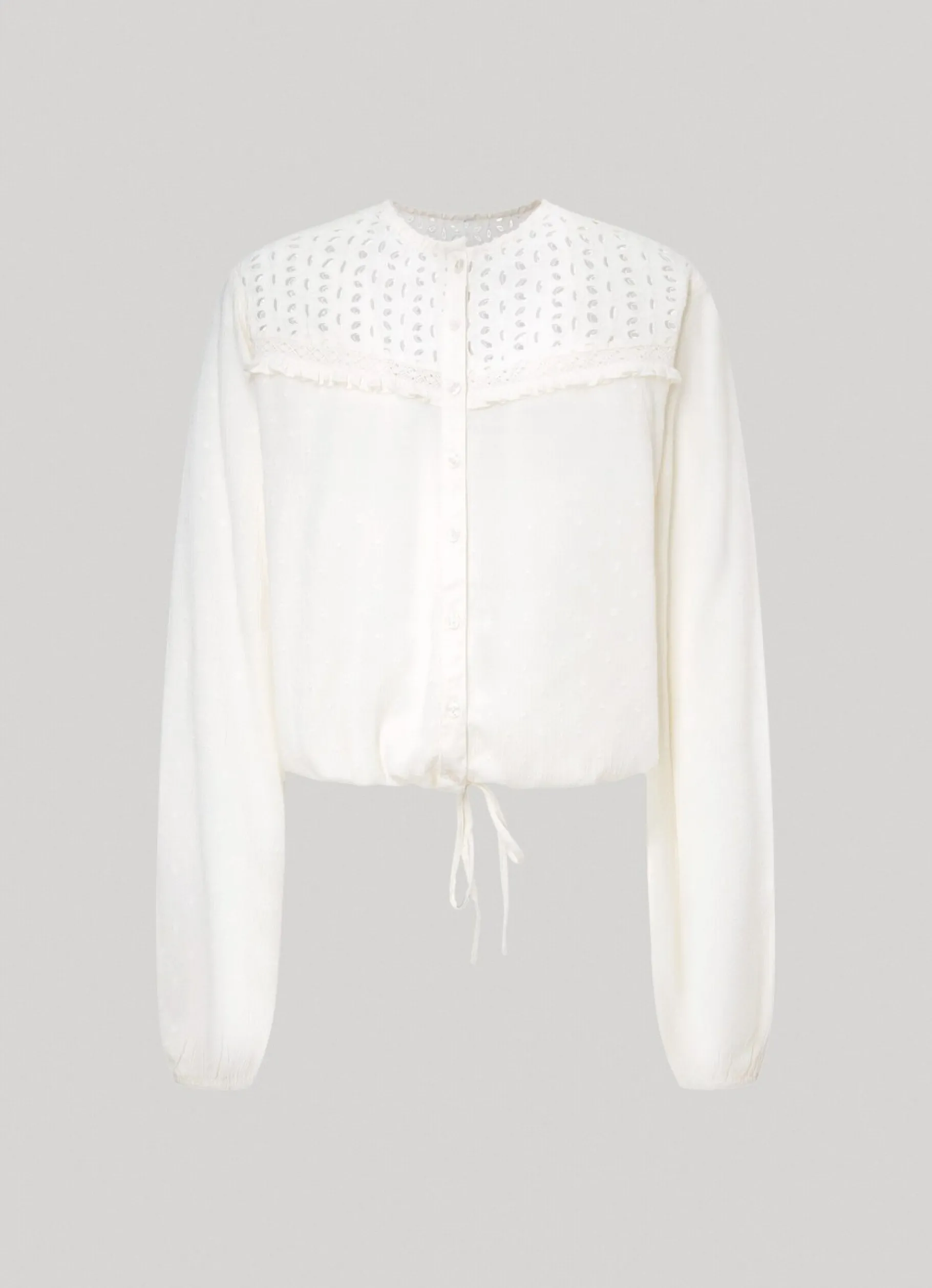 Women Pepe Jeans Eyelet Open Weave Blouse