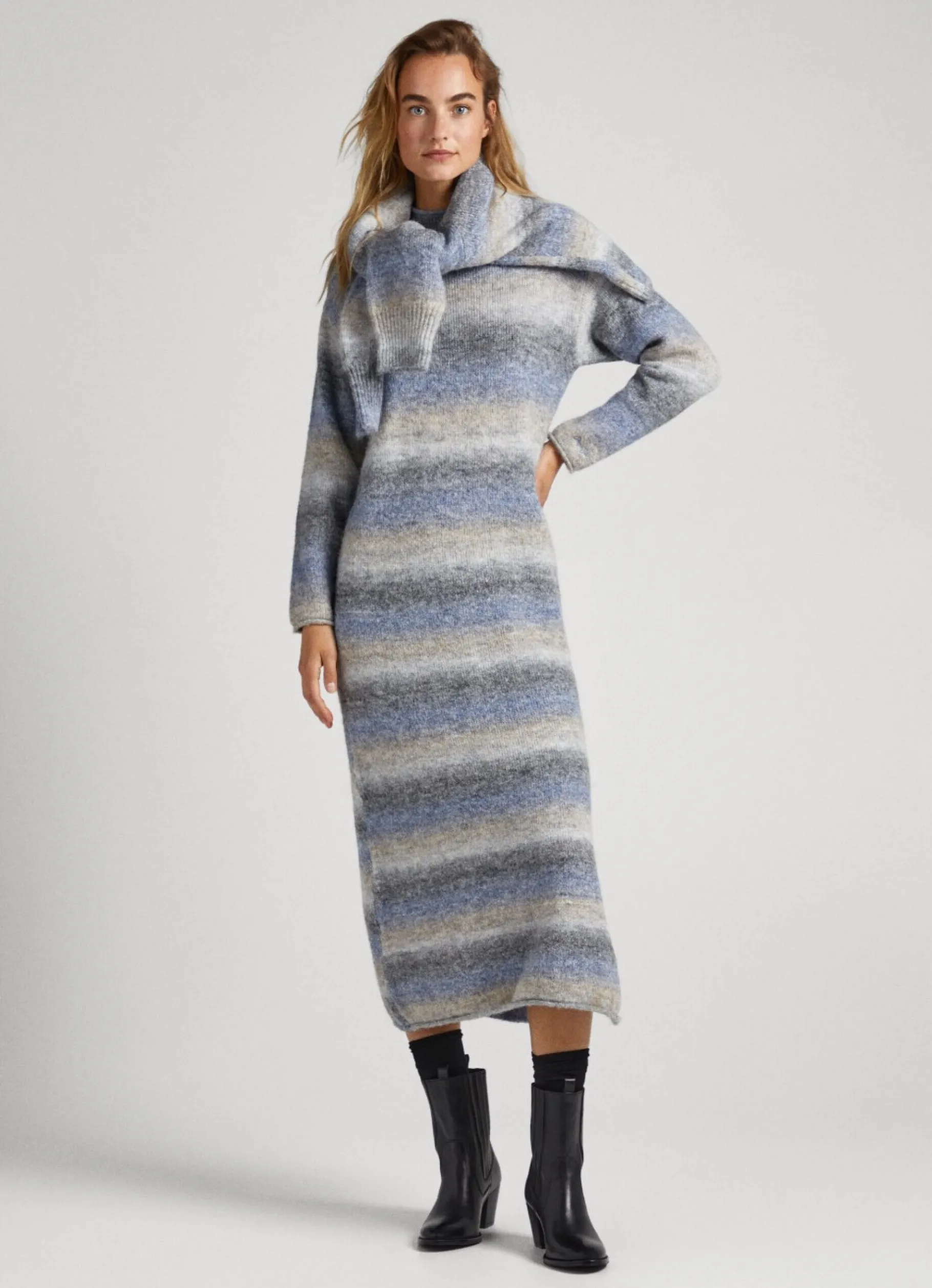 Women Pepe Jeans Faded Effect Melange Dress