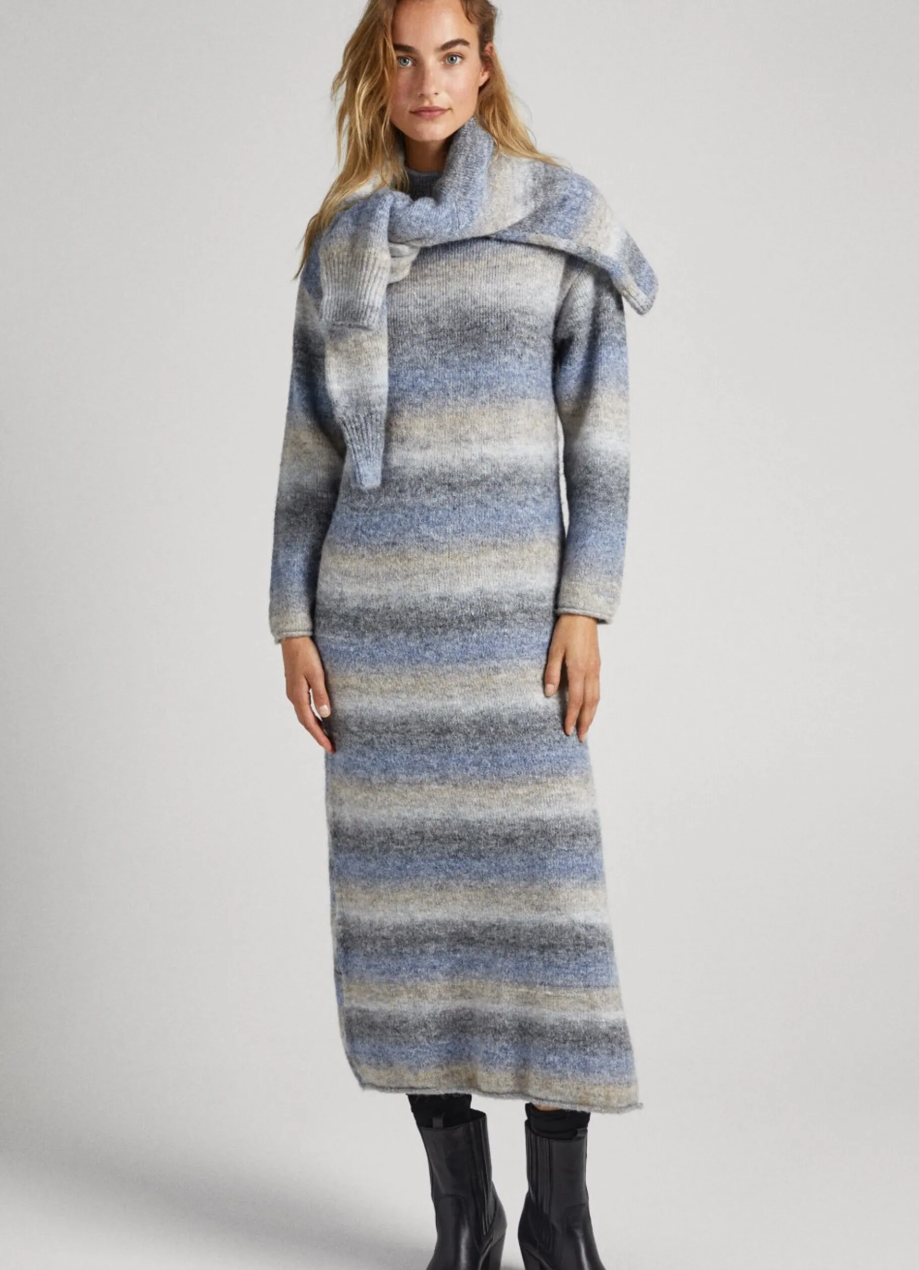 Women Pepe Jeans Faded Effect Melange Dress