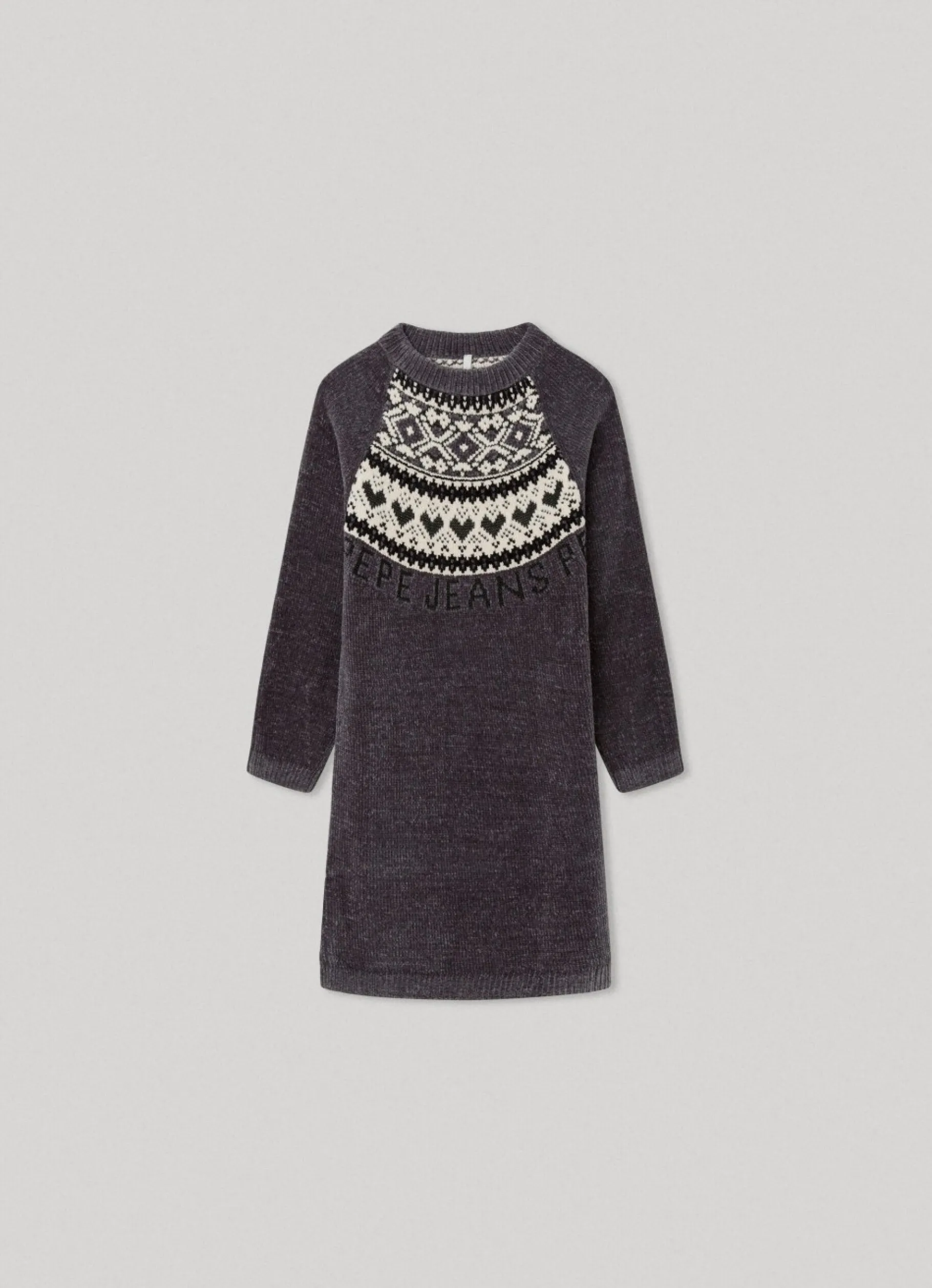 Girl Pepe Jeans Fair Isle Chenille Dress