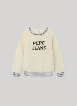 Girl Pepe Jeans Faux Fur Sweatshirt