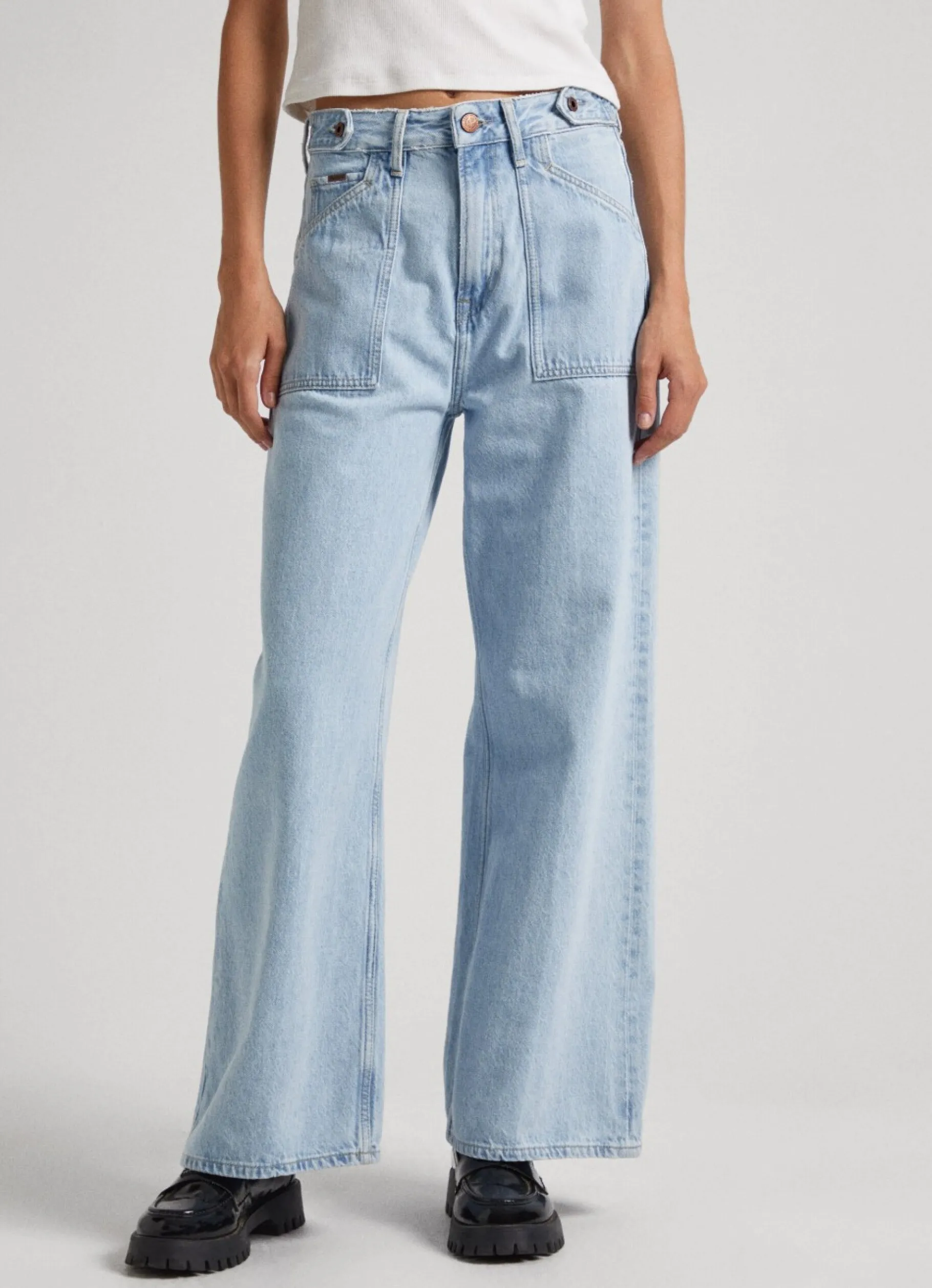 Women Pepe Jeans Febee Wide Fit High-Rise Jeans
