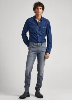 Men Pepe Jeans Finsbury Skinny Fit Low-Rise Jeans