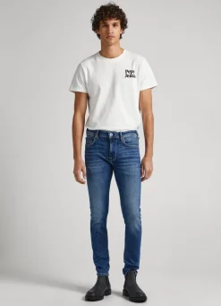 Men Pepe Jeans Finsbury Skinny Fit Low-Rise Jeans