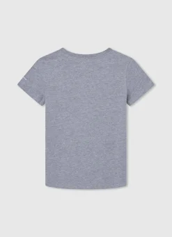 Boy Pepe Jeans Flag Logo Cotton T-Shirt