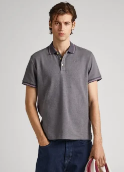 Men Pepe Jeans Flag Logo Polo Shirt