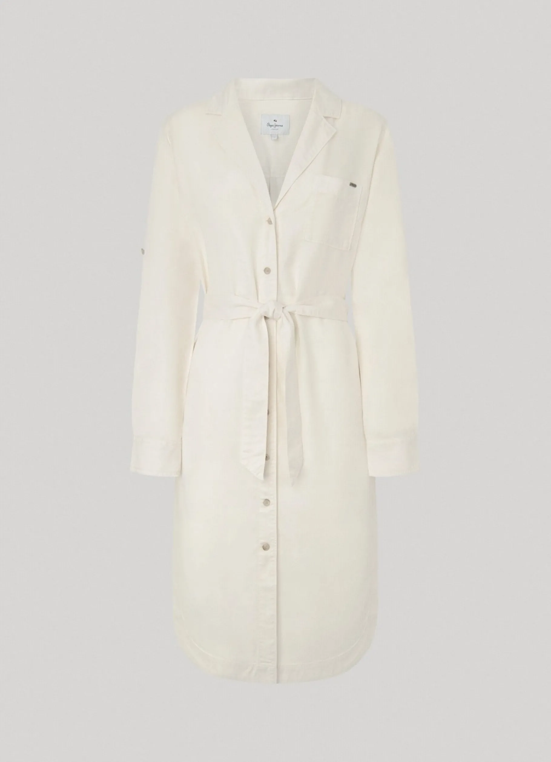 Women Pepe Jeans Flap Neck Tencel Dress