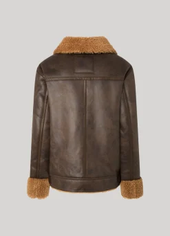 Women Pepe Jeans Fleece Lined Biker Jacket