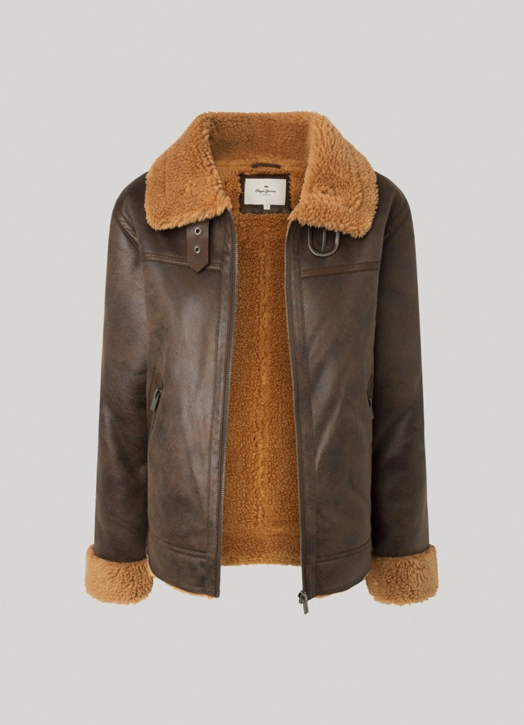 Women Pepe Jeans Fleece Lined Biker Jacket