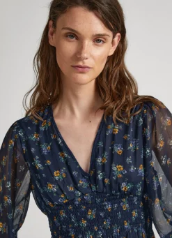 Women Pepe Jeans Floral Chiffon Dress