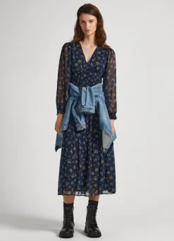 Women Pepe Jeans Floral Chiffon Dress