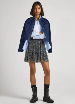 Women Pepe Jeans Floral Chiffon Skirt