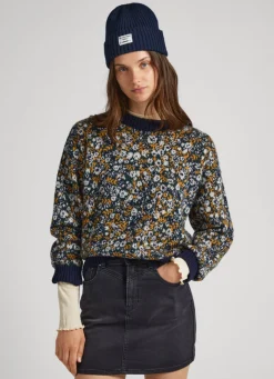 Women Pepe Jeans Floral Jacquard Knit