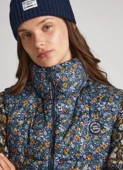 Women Pepe Jeans Floral Padded Waistcoat