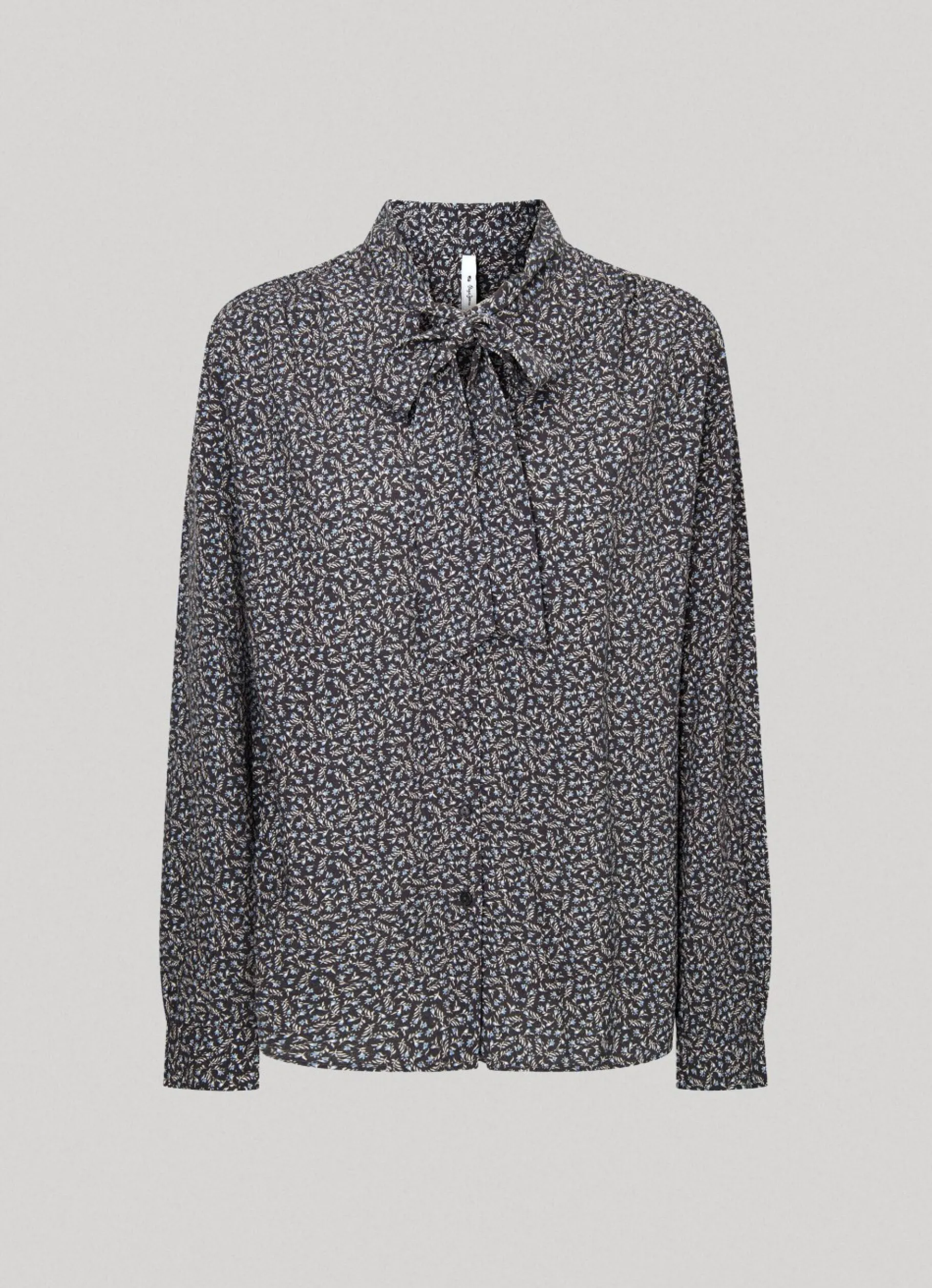 Women Pepe Jeans Floral Print Blouse With Tie Neck