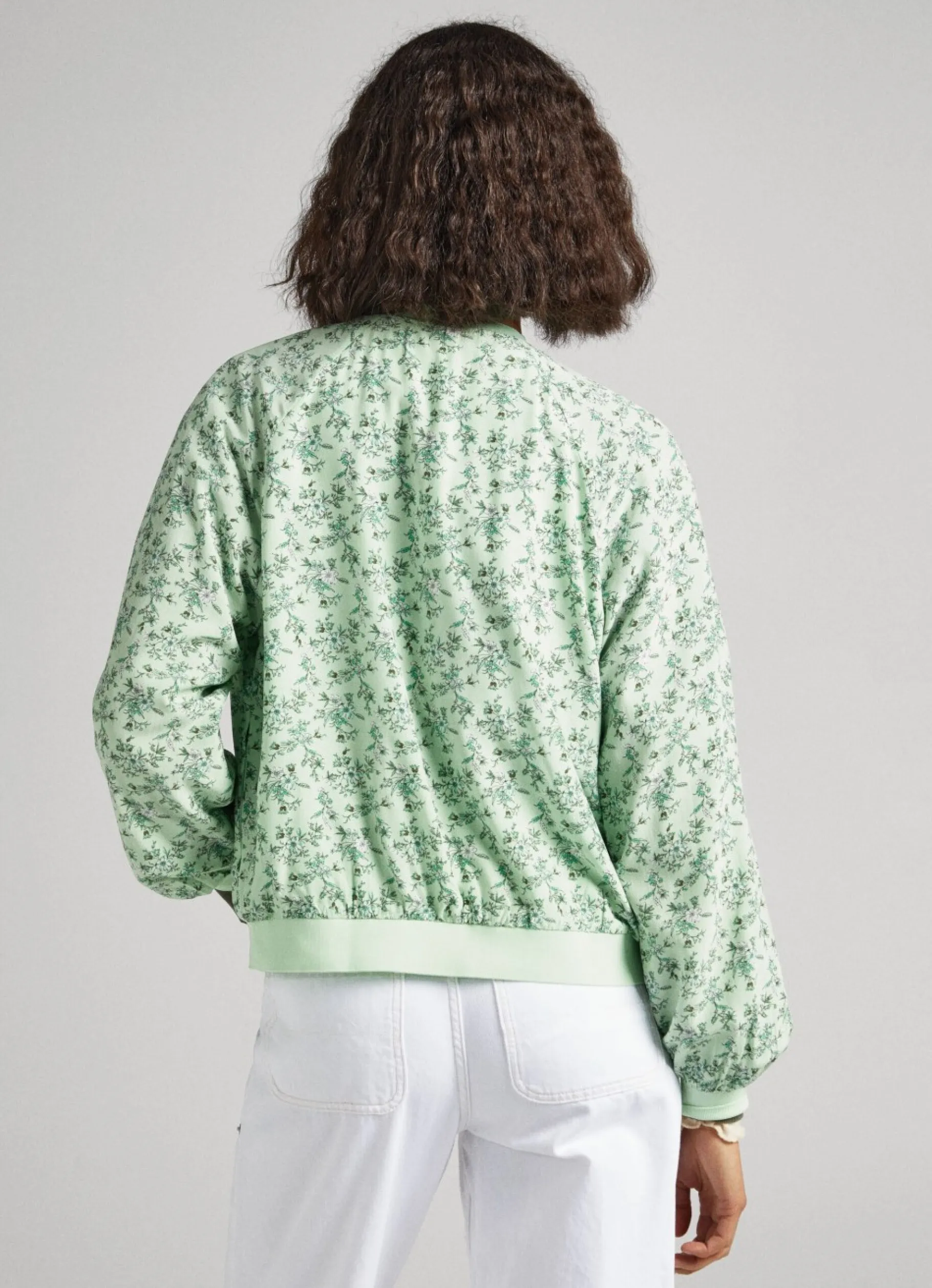 Women Pepe Jeans Floral Print Bomber Jacket