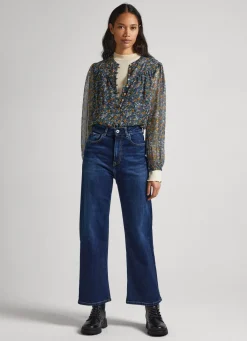 Women Pepe Jeans Floral Print Chiffon Blouse