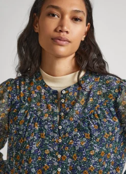 Women Pepe Jeans Floral Print Chiffon Blouse