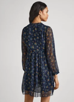 Women Pepe Jeans Floral Print Chiffon Dress