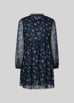 Women Pepe Jeans Floral Print Chiffon Dress