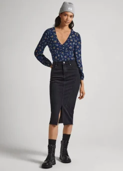 Women Pepe Jeans Floral Print Dobby Blouse