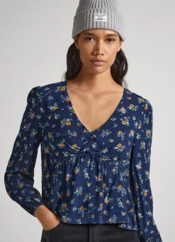 Women Pepe Jeans Floral Print Dobby Blouse