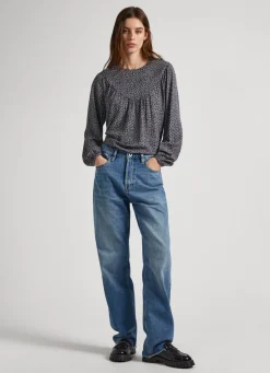 Women Pepe Jeans Floral Print Dobby Blouse