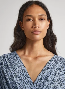 Women Pepe Jeans Floral Print Lurex Dress