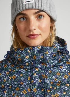 Women Pepe Jeans Floral Print Puffer Jacket