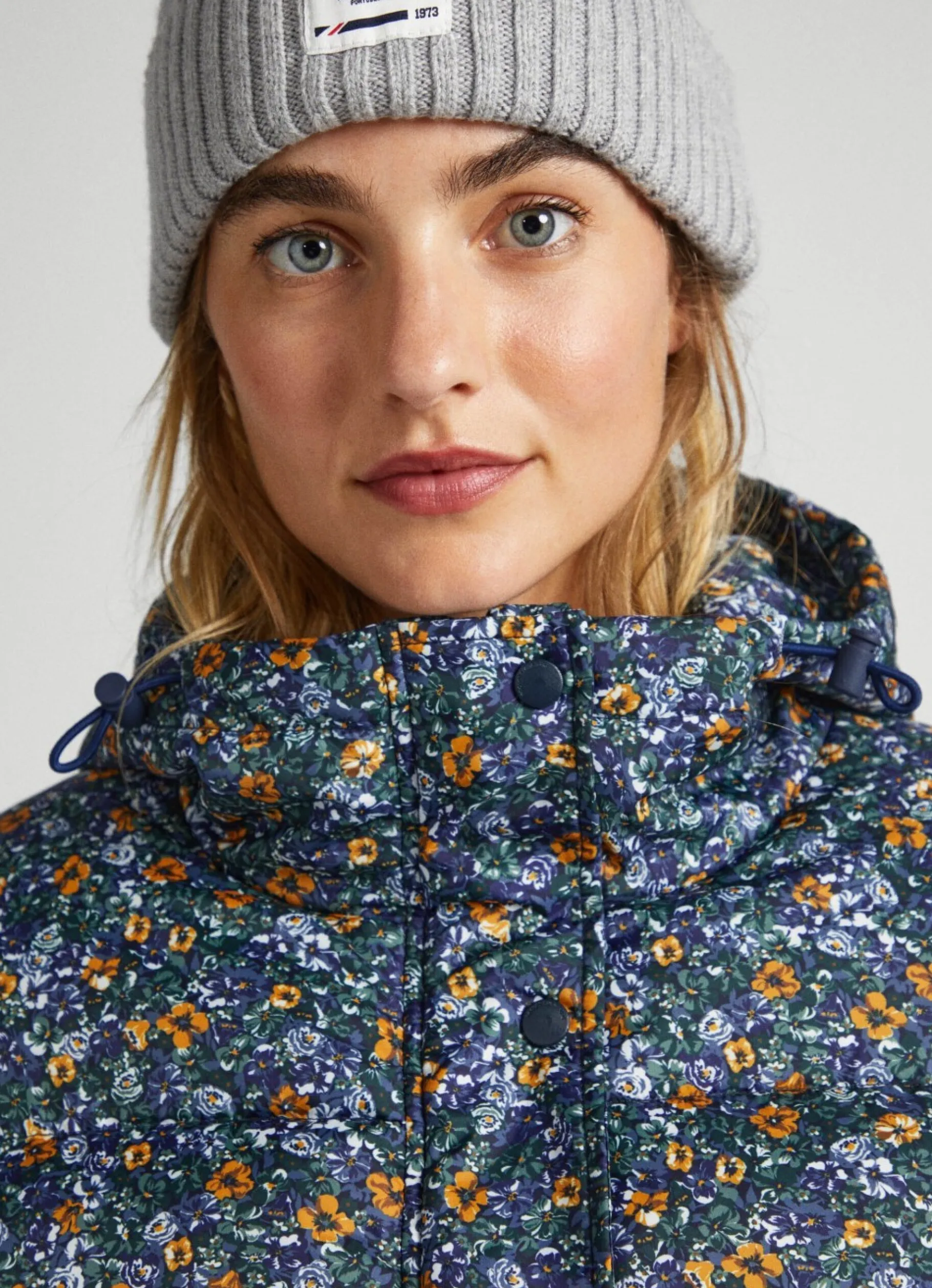 Women Pepe Jeans Floral Print Puffer Jacket