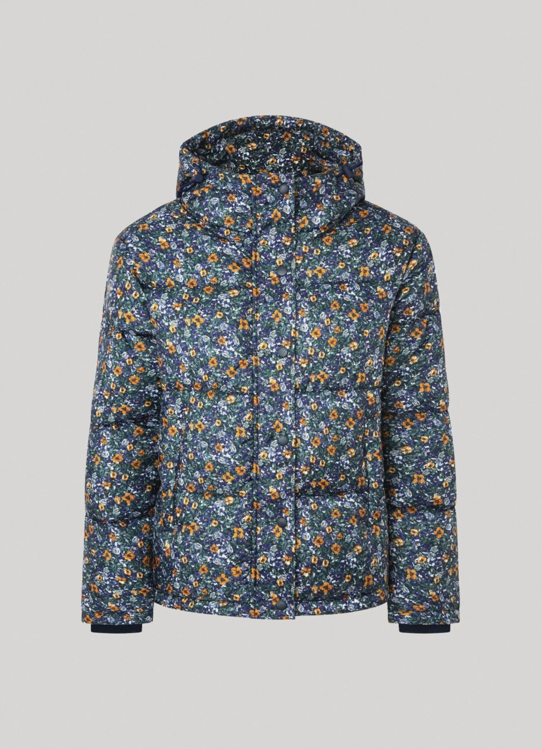 Women Pepe Jeans Floral Print Puffer Jacket