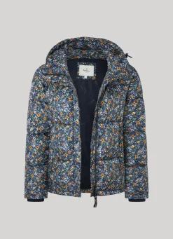 Women Pepe Jeans Floral Print Puffer Jacket
