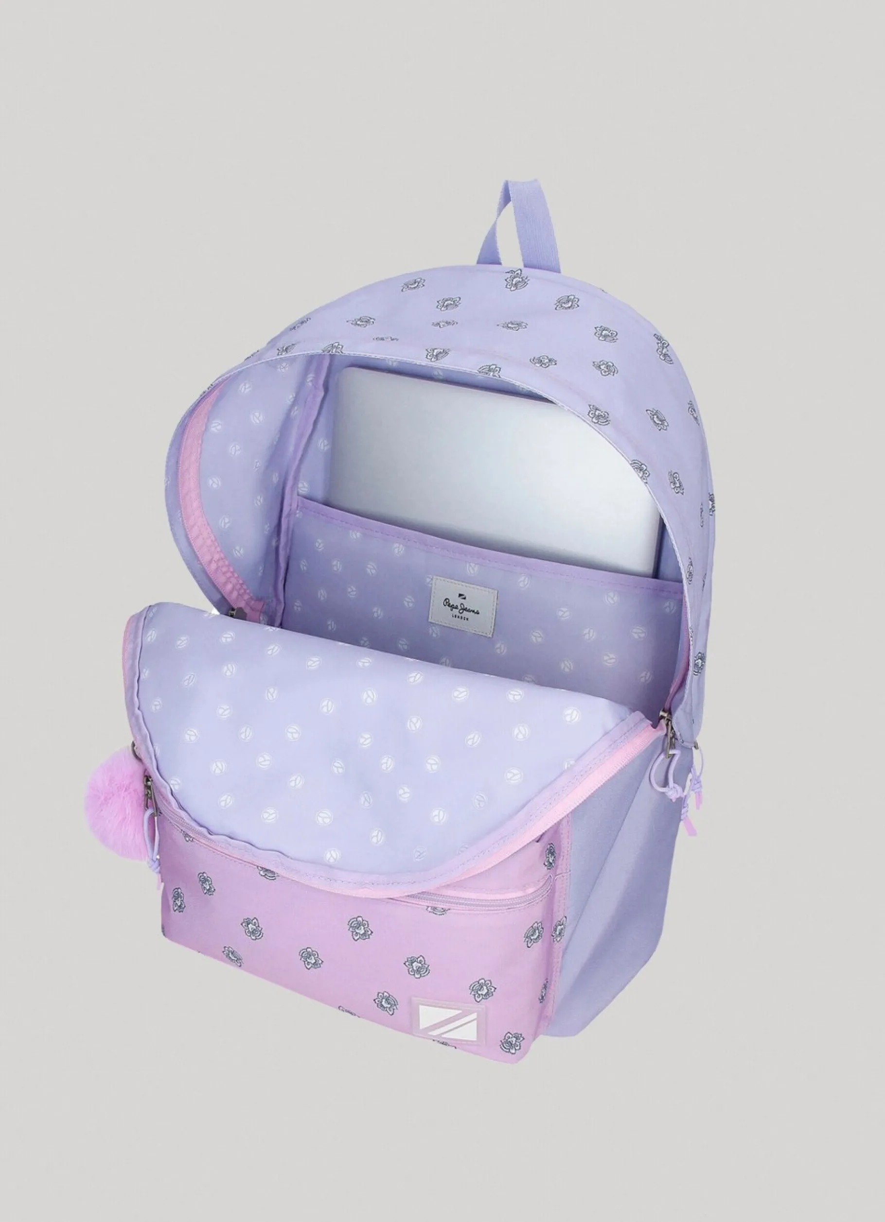 Girl Pepe Jeans Floral Print School Backpack