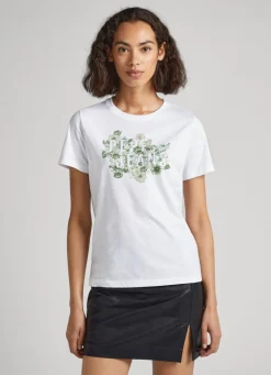 Women Pepe Jeans Floral Print T-Shirt