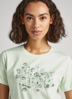 Women Pepe Jeans Floral Print T-Shirt