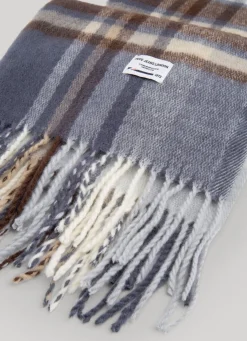 Men Pepe Jeans Fluid Fabric Check Scarf