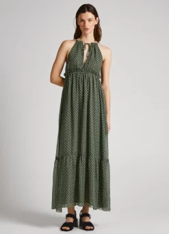 Women Pepe Jeans Geometric Print Chiffon Dress