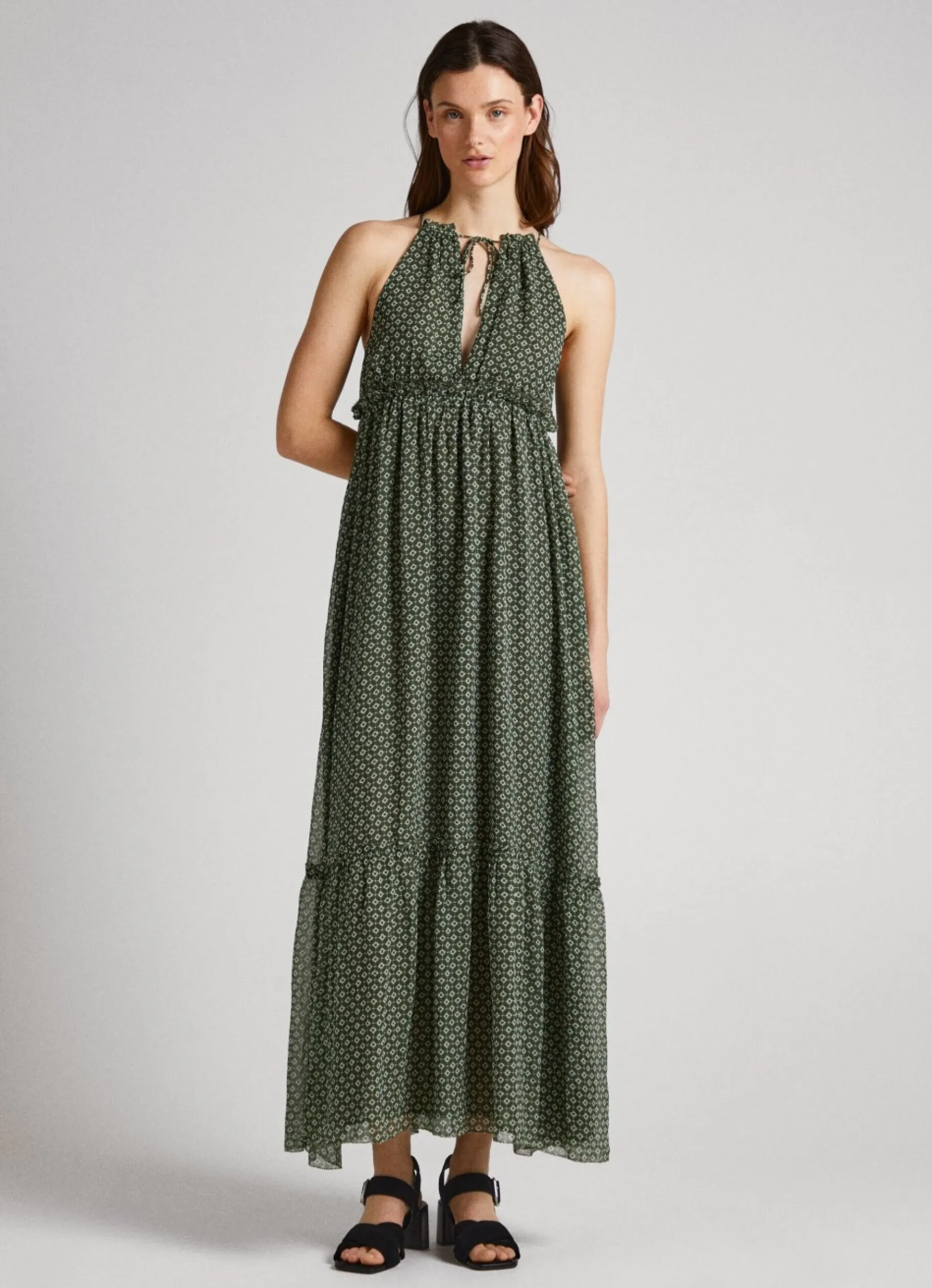 Women Pepe Jeans Geometric Print Chiffon Dress