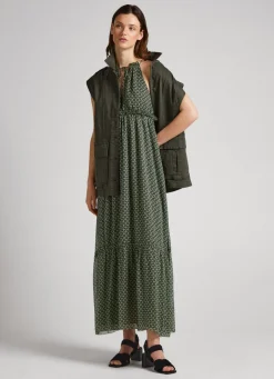 Women Pepe Jeans Geometric Print Chiffon Dress
