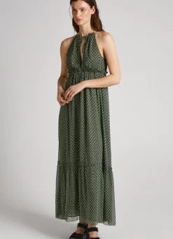 Women Pepe Jeans Geometric Print Chiffon Dress