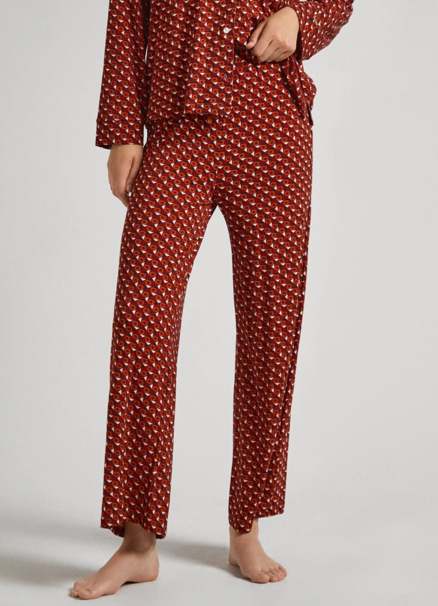 Women Pepe Jeans Geometric Print Pajama Set